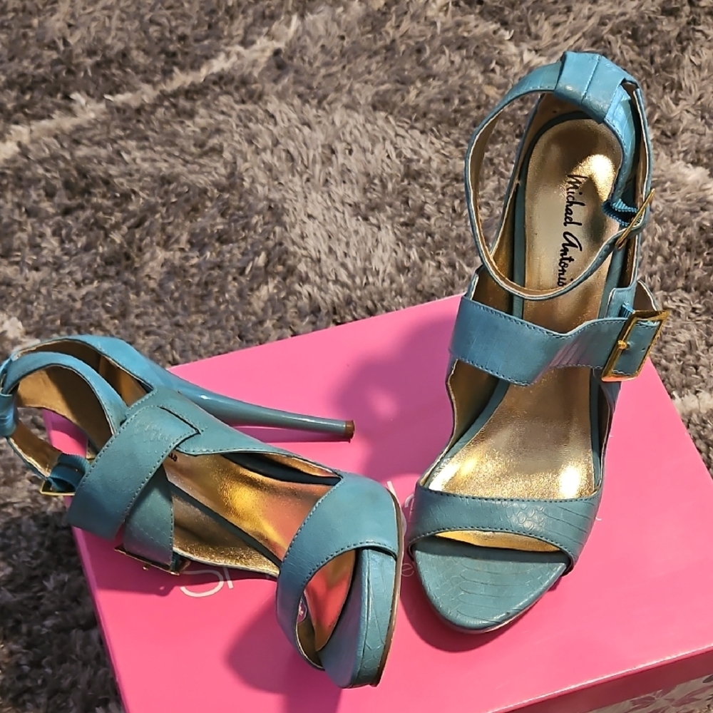 Michael Antonio Blue Strappy Heels
